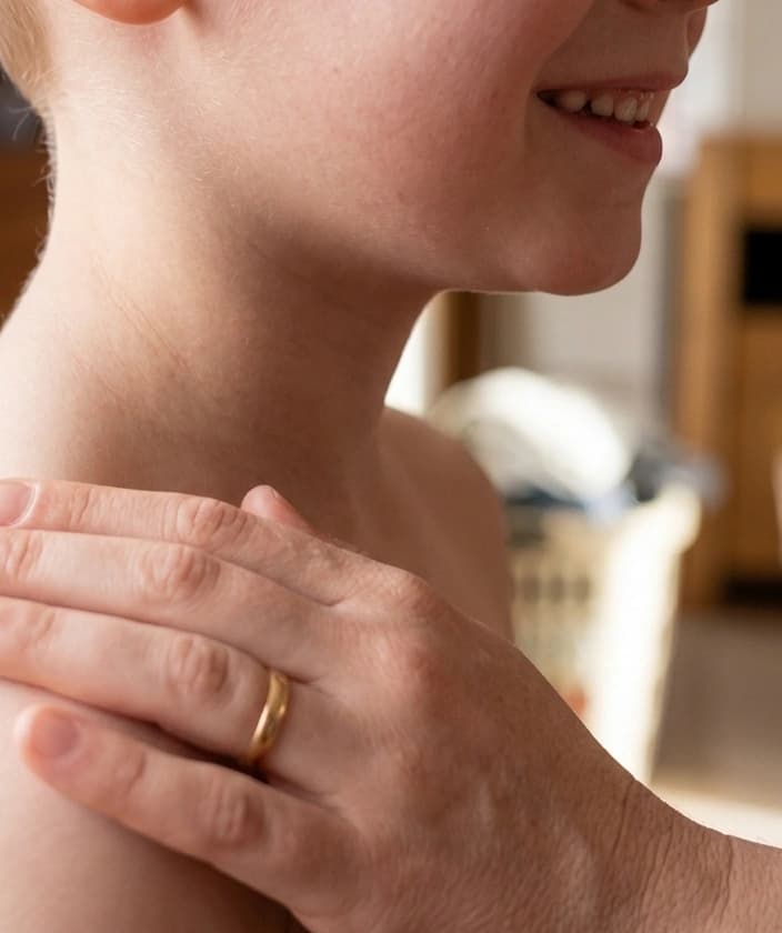 Leon klare Haut nach dem Wechsel zu Mother's Earth