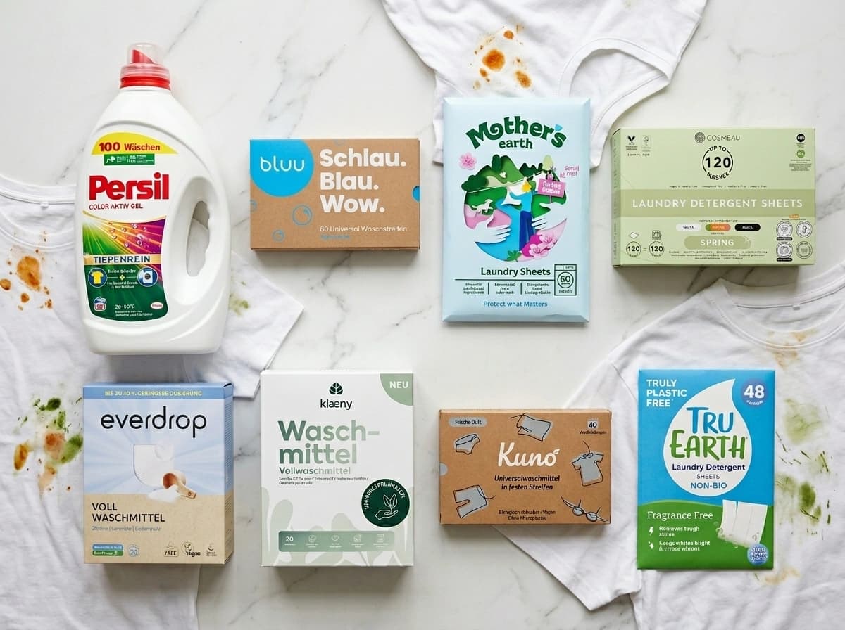 8 Waschmittel im Vergleich - Fleckentest