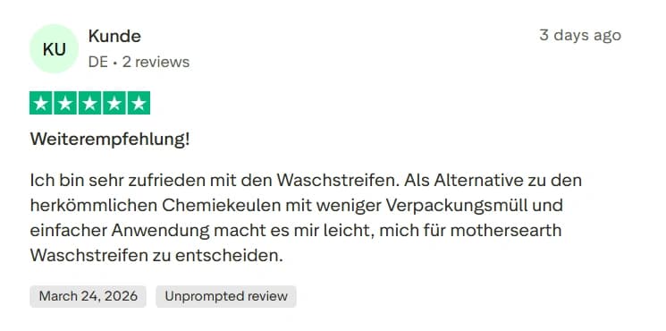 Trustpilot Bewertung 1 - Hautverbesserung nach Wechsel